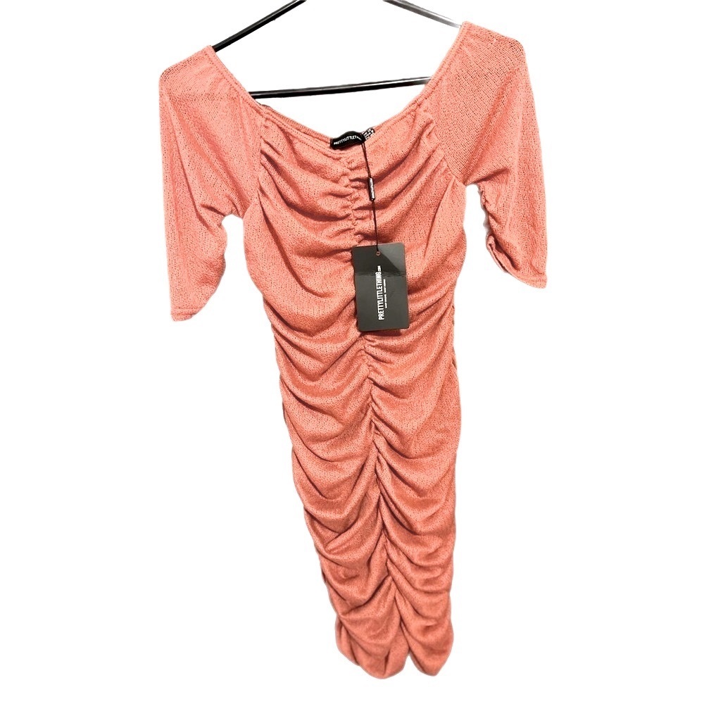 NWT PrettyLittleThing soft Pink stretchy dress for ladies Size 8(M)